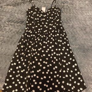 No Boundaries Black and White Floral Kids Dress
